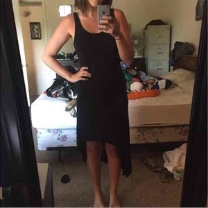 Medium high low dress with cute back!