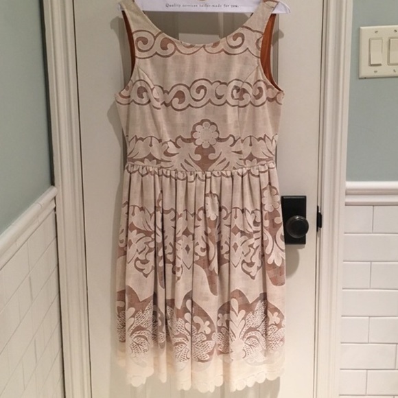 Cream lace tea dress