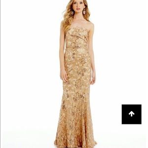 Gold evening gown