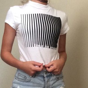 Urban Outfitters Black & White Graphic Crop Top