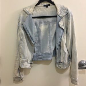Motorcycle style jean jacket