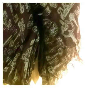 Vintage key print oblong scarf