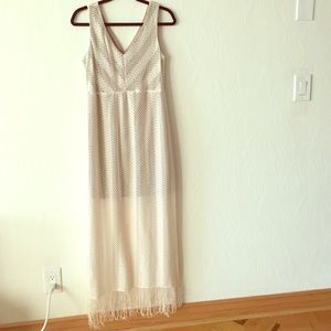 Boho Crochet & Fringe Maxi Dress