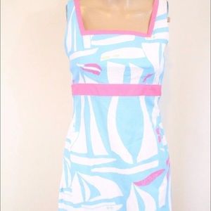 Seersucker texture, sailboat print, size 6