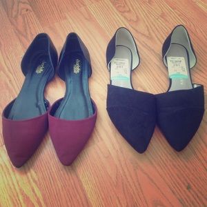 Cute flats. Black. Maroon.