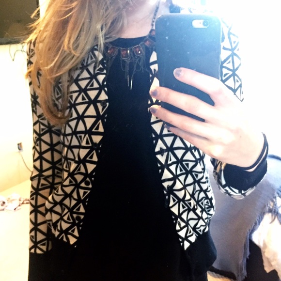 Geometric print cardigan