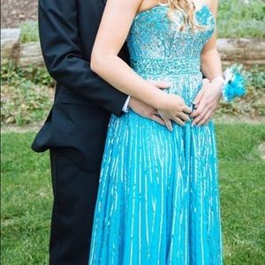 Blue size 2 Sherri Hill, style number 1017540
