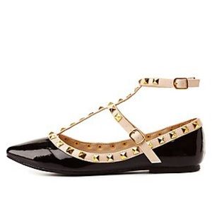 Charlotte russe t strap studded flats size 7.5