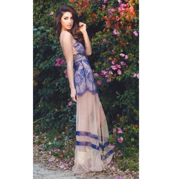 Sapphire For Love & Lemons Antigua Maxi Dress XS