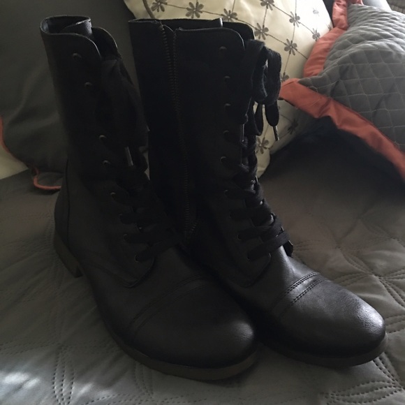 Black lace up "combat boots" women's size 11