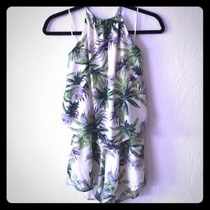 Palm Tree Halter Neck Romper