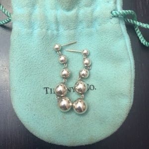Authentic Tiffany Silver Drop Ball Earrings