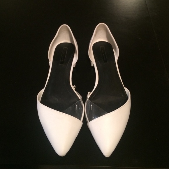 Zara white pointy flats