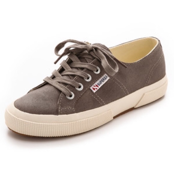 SUPERGA waxed suede sneaker- taupe 38 - Picture 1 of 4