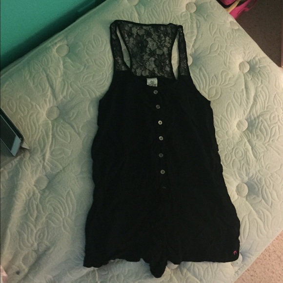 Pink Victoria's Secret black romper