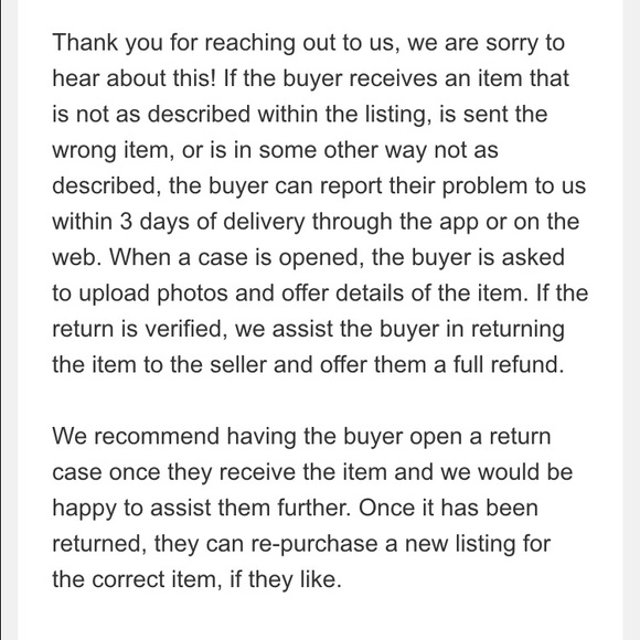 Incorrect item