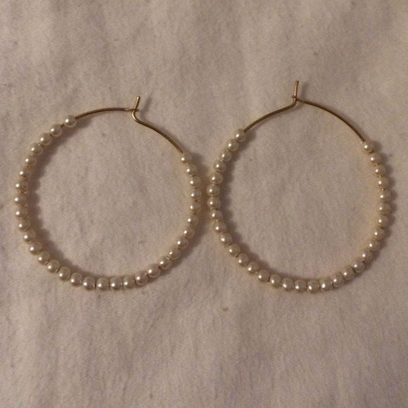 Vintage pearl hoops