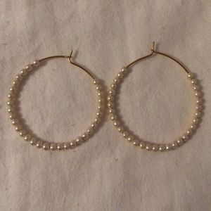 Vintage pearl hoops