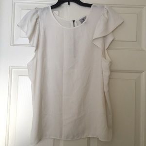 Cream Top with flowy shoulders