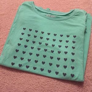 Old Navy Short sleeve mint green tshirt with heart