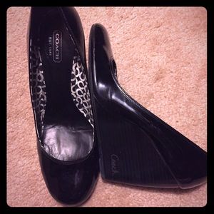Coach Dorelle patent leather wedges