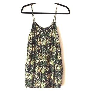 Tribal print skort-style romper