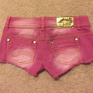 Dollhouse distressed pink shorts