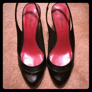 Kelly & Kate black leather sling back pumps