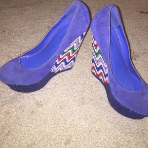 Blue wedges worn once