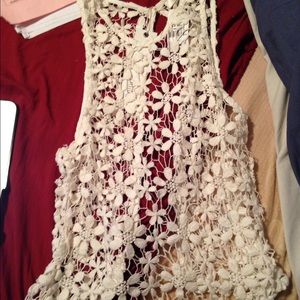 With tag! Lf crochet open back top