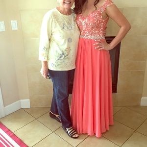 Beautiful coral prom dress