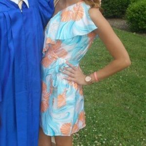 Lilly Pulitzer One-Shoulder Silk Dress