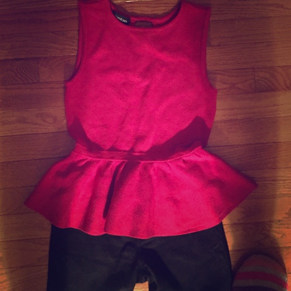 Hot pink soft and sexy sleeveless peplum top
