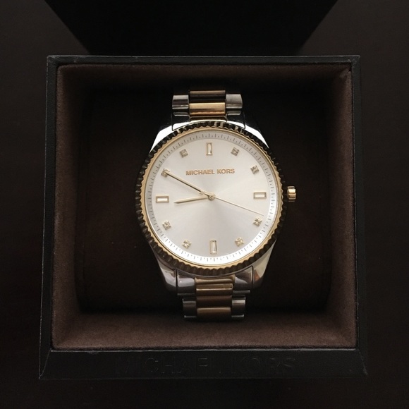 Michael Kors Accessories - NEW Michael Kors Two Toned Silver & Gold Watch