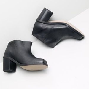 OAK Thornhill black square toe block heel boots