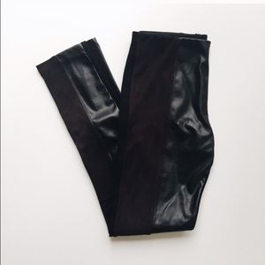 Black Zara Suede & Leather Leggings