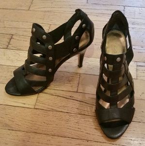 Nine west black cut out heels