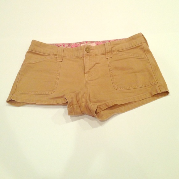 Khaki Abercrombie & Fitch Twill Shorts