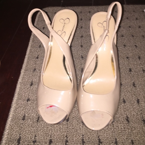 Gently used Jessica Simpson peep toe slingback