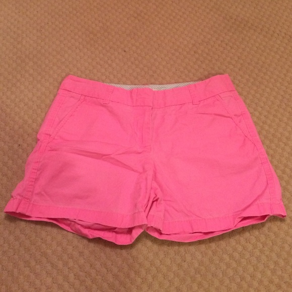 J crew chino shorts, 4 in, hot pink, barely worn