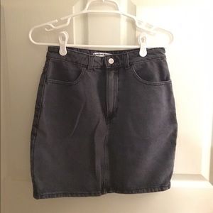 black denim skirt