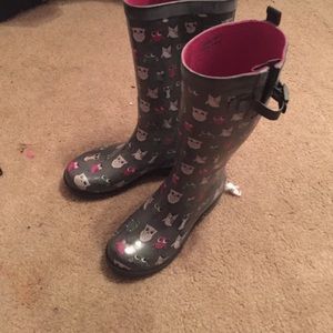 Owl printed rainboots
