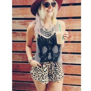 Lf cheetah print soft shorts