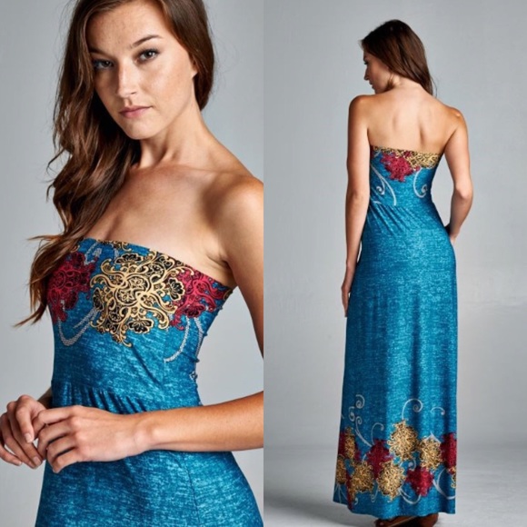 2 Way Maxi Skirt - Teal - Picture 3 of 4