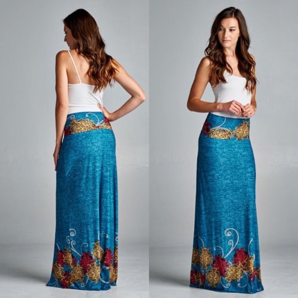 2 Way Maxi Skirt - Teal - Picture 4 of 4