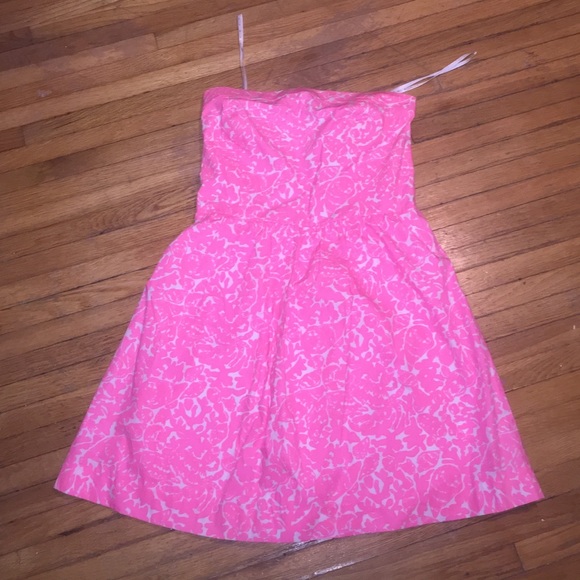 Lilly Pulitzer Strapless Pink and White Dress