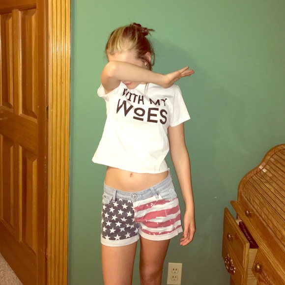 rue 21 american flag shorts - Picture 1 of 1
