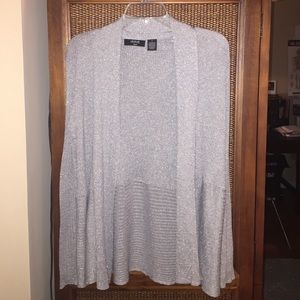 Long silver sparkly cardigan