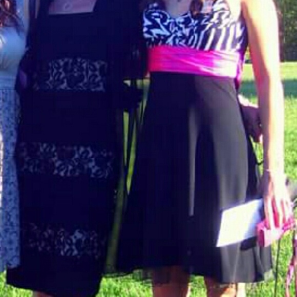 Jodi Kristopher black dress w/patterned top - Picture 2 of 2