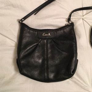 Coach Crossbody - Black Leather w/ Silver Hardware